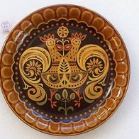 Keramik Zierteller " Hähne " , Torgau DDR 60ger Jahre * **