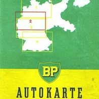 Alte BP Autokarte Deutschland Blatt 2, vermutlich 60iger Jahre, Rarität !