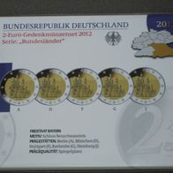 BRD - 2 Euro Gedenkmünzenset 2012 " Freistaat BAYERN " - Spiegelglanz / IN OVP