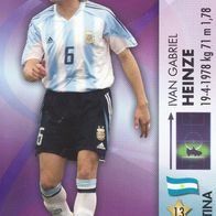 Panini Trading Card zur Fussball WM 2006 Ivan Gabriel Heinze Nr.15/150 Argentinien