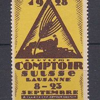 alte Reklamemarke - Neuvième Comptoir Suisse - Lausanne 1928 (074)