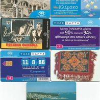 7 Telefonkarten Griechenland, leer