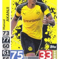 Borussia Dortmund Topps Match Attax Trading Card 2018 Manuel Akanji Nr.66