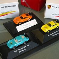 3 * Porsche turbo Farbstudie gelb + orange + türkis herpa Werbe 1:87 PC OVP