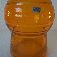 Sehr massive, orangene Zwiesel - Schott Glas-Vase