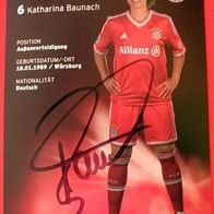 Katharina Baunach FC Bayern München 2013 / 2014 Originalautogramm -al-