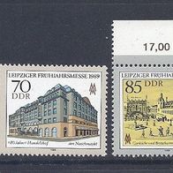 DDR 1989, MiNr: 3235 - 3236 Randstücke sauber postfrisch