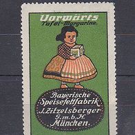 Reklamemarke - Vorwärts Tafel-Margarine - Zitzelsberger - München (059)