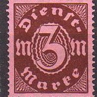 DR Dienstm. 1921, Nr.67 postfrisch, MW 0,60€