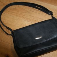 Damen-Leder-Handtasche/ Schultertasche "ROMANCE" schwarz