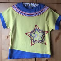 gelb/ blaues T-Shirt Gr. 140 (3733)