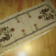 Läufer bestickt rustikal Kelim handbestickt 40,5 x 96 cm Vintage