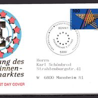 BRD / Bund 1992 Europäischer Binnenmarkt MiNr. 1644 FDC gelaufen