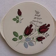Keramik Torten-Platte mit Rosendekor, Staffel Limburg Dom Keramik * **