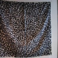 Schal Halstuch Leopardenprint schwarz-weiß-grau 68 x 68