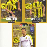 3x Borussia Dortmund Panini Trading Card Fifa 365