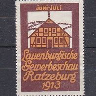 alte Reklamemarke - Lauenburgische Gewerbeschau Ratzeburg - 1913 (018)