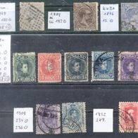Briefmarken Spanien 1876 - 1922 11 Marken