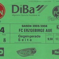 1. FC Nürnberg altes Ticket gegen Erzgebirge Aue Saison 2003/2004