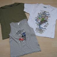 2x schönes T-Shirt + Top / Tanktop u.a. H&M / Topolino Skaterlook Gr. 104 (0314)