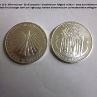 2016 20 Euro SM - 5 x 20 €uro -Bankfrisch- kompletter Jahrgang -