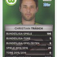 VFL Wolfsburg Topps Quartett Sammelkarte Christian Träsch