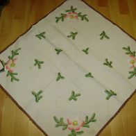 Weihnachts Decke handgestickt Zweige Blumen 73x 68 cm