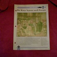 Die Katze kommt nach Europa - Infokarte über