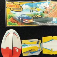 Kinder Joy 3 D - Puzzle Fahrzeuge + BPZ-Segelflugzeug gelb