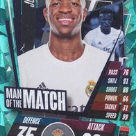 Real Madrid Topps Trading Card Champions League 2020 Vinicius Junior MM3 Man of the