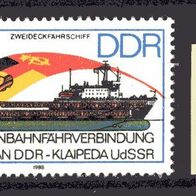 DDR 1986 Eröffnung der Eisenbahnfährverbindung MiNr. 3052 I Plattenfehler postfrisch
