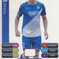 TSG Hoffenheim Topps Match Attax Trading Card 2014 Andreas Beck 152a Plastik RAR