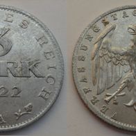 Deutsches Reich 3 Mark 1922 (A) ## S8