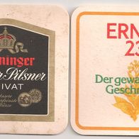 Henninger Kaiser-Pilsner - alter Bierdeckel mit Zigarettenwerbung "Ernte 23"