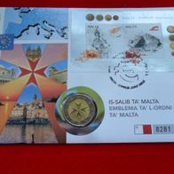 Malta 2008 2 Euro Gedenkmünze Malteserkreuz - als Europa Numisbrief - Edition