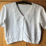 weißer kurzärmeliger Pullover Gr. 40 (4140)