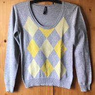 grau-gelb Pullover Gr. 34/36 (4108)