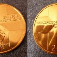 Polen 2 Zloty 2003 "25 Jahre Pontifikat Papst J. Paul II." Unc./ Bfr