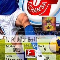 Ticket Hansa Rostock vs 1. FC Union Berlin 25.11.2011 Deutschland Eintrittskarte