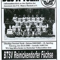 PRG FC Hansa Rostock Amateure / II vs Reinickendorfer Füchse 20.10.2002 Berlin