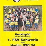 PRG 1. FSV Schwerin - Hertha BSC Berlin Amateure 25.5.97 PSV Schweriner SC Dynamo