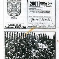 PRG FC Jugoslavija -SSC Teutonia Berlin 3.9.1995 Programm Deutschland Landesliga