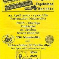 PRG TSG Neustrelitz vs Lichterfelder FC 1892 22.4.2007 Berlin-Lichterfelde LFC