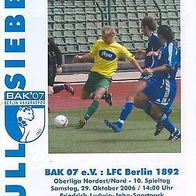 PRG Berliner AK 07 vs Lichterfelder FC 29.10.2006 Berlin BAK Ankaraspor LFC GER