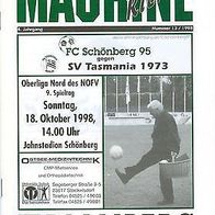 PRG FC Schönberg 95 vs SV Tasmania 1973 Neukölln 18. 10. 1998 Berlin Gropiusstadt