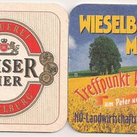 Kaiser Bier, Österreich - alter Bierdeckel "Wieselburger Messe" "Brauerei Wieselburg"