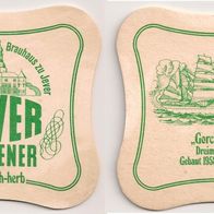 Jever Pilsener - alter Bierdeckel "Gorch Fock, Dreimastbark, Gebaut 1958 in Hamburg"