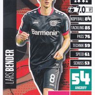 Bayer Leverkusen Topps Match Attax Trading Card 2020 Lars Bender Nr.214