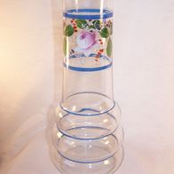 Alte Glas-Vase mit Hand-Emailmalerei