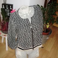 Street one Jacke Strick ausgefallen schwarz weiß Tweed Blousonstil Gr 38 wie neu